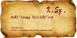 Kálnay Szilárd névjegykártya
