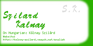 szilard kalnay business card